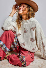 Load image into Gallery viewer, Pol Clothing - Christmas-Inspired Cozy Chenille Sweater Cropped Fit Top: CREAM / S