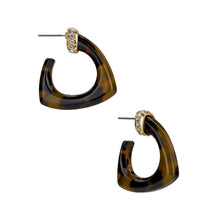 Load image into Gallery viewer, Patricia Nash - Hoop Earrings - Pave Tortoise Resin Collection