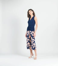 Load image into Gallery viewer, Sleeveless V-Neck Center Front Tie Top: NAVY