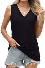 Load image into Gallery viewer, V-NECK LOOSE CASUAL TANK: Black