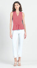 Load image into Gallery viewer, Sleeveless V-Neck Center Front Tie Top: NAVY