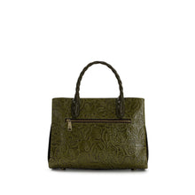 Load image into Gallery viewer, Patricia Nash - Genovese Satchel - Brazilian Supple Tooled: Olive