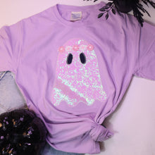Load image into Gallery viewer, Groovy Ghost Embroidered Applique Halloween Short Sleeve