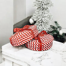Load image into Gallery viewer, Candy cane Coasters, Red White Christmas Coaster Set: Red-4pk
