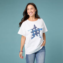 Load image into Gallery viewer, Lenice Relaxed Short Sleeve Top | 4th of July: Blue Star