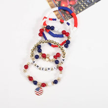 Load image into Gallery viewer, NINEXIS - CWMM10463_USA FLAG RED WHITE BLUE BEADED BRACELET: TYPE2 / (OS) 1