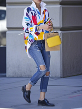 Load image into Gallery viewer, Artistic printed oversized blouse shirt
