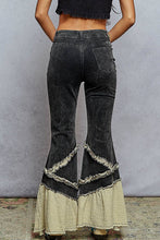 Load image into Gallery viewer, Vintage Washing Solid Double Gauze Ruffle Twill Pants: DENIM