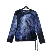 Load image into Gallery viewer, Lightweight Cozy - Side Pull-Tie Sweater Top: Purple/Black