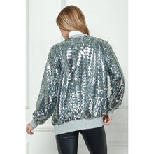 Load image into Gallery viewer, Sequin Bomber Jacket: Pink