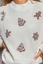 Load image into Gallery viewer, Pol Clothing - Christmas-Inspired Cozy Chenille Sweater Cropped Fit Top: CREAM / M