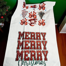 Load image into Gallery viewer, Christmas Kitchen Towels | 100% Cotton | With Hanging Loop: Merry Christmas Glitter