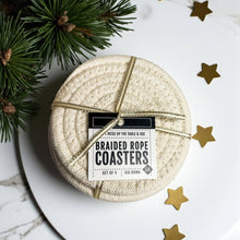 Load image into Gallery viewer, Candy cane Coasters, Red White Christmas Coaster Set: Red-4pk