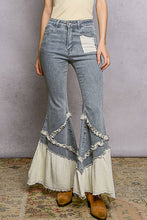 Load image into Gallery viewer, Vintage Washing Solid Double Gauze Ruffle Twill Pants: DENIM