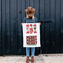 Load image into Gallery viewer, Christmas Kitchen Towels | 100% Cotton | With Hanging Loop: Merry Christmas Glitter