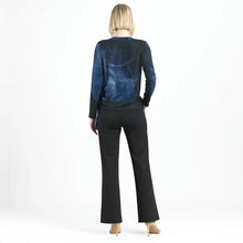 Load image into Gallery viewer, Lightweight Cozy - Side Pull-Tie Sweater Top: Purple/Black
