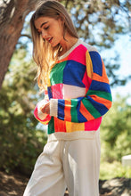 Load image into Gallery viewer, PLUS LIGHT WEIGHT CHECKERBOARD PULLOVER SWEATER: NEON MULTI-SALE