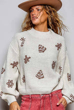 Load image into Gallery viewer, Pol Clothing - Christmas-Inspired Cozy Chenille Sweater Cropped Fit Top: CREAM / S