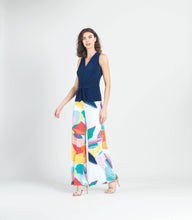 Load image into Gallery viewer, Sleeveless V-Neck Center Front Tie Top: NAVY