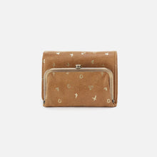 Load image into Gallery viewer, Robin trifold wallet in Whiskey and hearts all over
