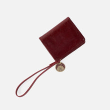Load image into Gallery viewer, Coin wristlet wallet in Aniline Garnet Gloss