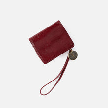 Load image into Gallery viewer, Coin wristlet wallet in Aniline Garnet Gloss