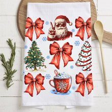 Load image into Gallery viewer, Christmas Kitchen Towels | 100% Cotton | With Hanging Loop: Merry Christmas Glitter