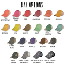 Load image into Gallery viewer, MISTLETOE & MIMOSAS Trucker Hat: STEEL BLUE