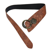 Load image into Gallery viewer, Street Fashion Punk Style Patterned Leather Belt : Brown / 107cm