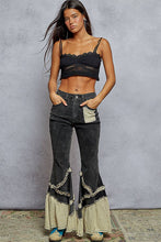 Load image into Gallery viewer, Vintage Washing Solid Double Gauze Ruffle Twill Pants: DENIM
