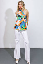 Load image into Gallery viewer, A printed woven top - ORANGE TURQUOISE / Contemporary-SALE