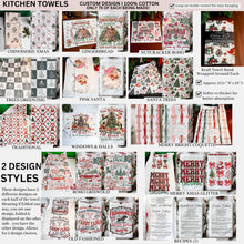 Load image into Gallery viewer, Christmas Kitchen Towels | 100% Cotton | With Hanging Loop: Merry Christmas Glitter