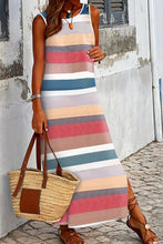 Load image into Gallery viewer, Spring Summer Color block Sleeveless Maxi Dress