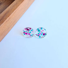 Load image into Gallery viewer, Sophie Studs - Blue Violet Confetti