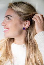 Load image into Gallery viewer, Gemma Studs - Purple Sparkle