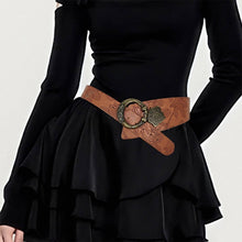 Load image into Gallery viewer, Street Fashion Punk Style Patterned Leather Belt : Brown / 107cm