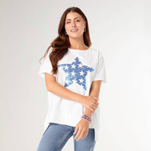 Load image into Gallery viewer, Lenice Relaxed Short Sleeve Top | 4th of July: Blue Star