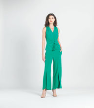 Load image into Gallery viewer, Sleeveless V-Neck Center Front Tie Top: NAVY