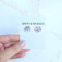 Load image into Gallery viewer, Sophie Studs - Blue Violet Confetti