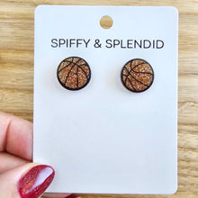 Load image into Gallery viewer, Glitter Basketball Studs // Game Day