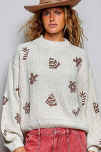 Load image into Gallery viewer, Pol Clothing - Christmas-Inspired Cozy Chenille Sweater Cropped Fit Top: CREAM / L