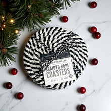 Load image into Gallery viewer, Candy cane Coasters, Red White Christmas Coaster Set: Red-4pk