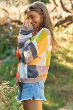 Load image into Gallery viewer, PLUS LIGHT WEIGHT CHECKERBOARD PULLOVER SWEATER: NEON MULTI-SALE