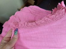 Load image into Gallery viewer, Sweet lace days short sleeve tee shirt in pink-SALE