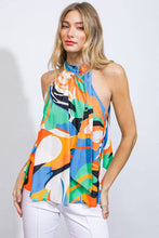 Load image into Gallery viewer, A printed woven top - ORANGE TURQUOISE / Contemporary-SALE