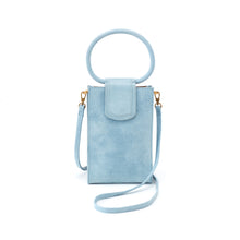 Load image into Gallery viewer, Sheila phone bag crossbody purse-Buffed Hide Blue Topaz-SALE