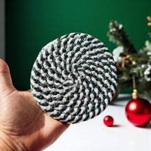 Load image into Gallery viewer, Candy cane  Coasters, Red White Christmas Coaster Set: Red-4pk

