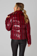 Load image into Gallery viewer, Addison Red Snake Puffer Jacket: in red black
