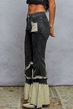 Load image into Gallery viewer, Vintage Washing Solid Double Gauze Ruffle Twill Pants: DENIM
