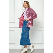 Load image into Gallery viewer, Veveret - Sequin Bomber Jacket: Pink / S
